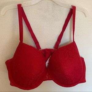 Cacique Red Lace Padded Bra